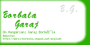 borbala garaj business card